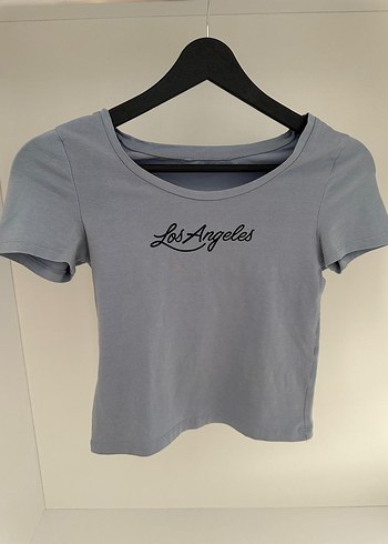 Gri Kadın Kısa Kollu Baskılı Tişört - Görsel 2