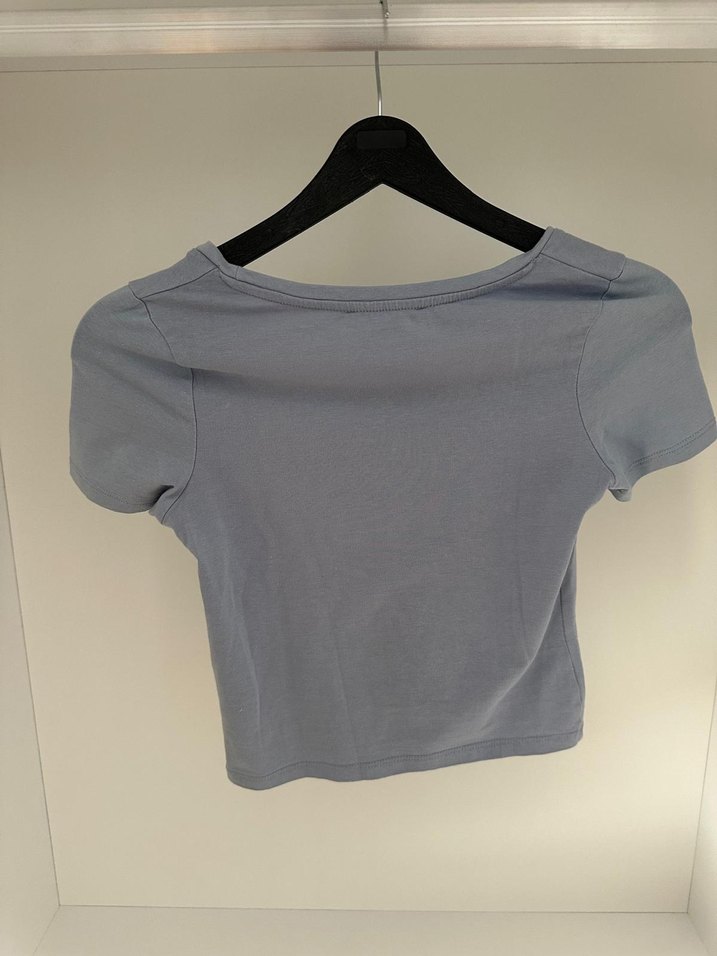 Gri Kadın Kısa Kollu Baskılı Tişört - Görsel 4