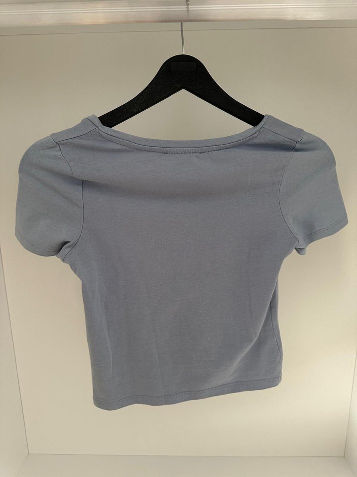 Gri Kadın Kısa Kollu Baskılı Tişört - Görsel 3