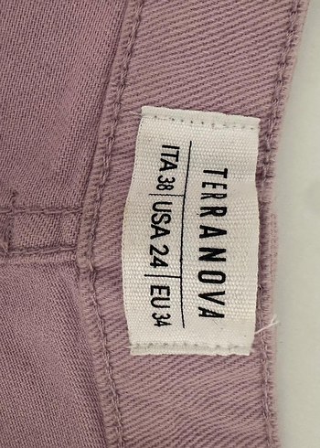 Pembe Düğmeli Midi Denim Şort - Görsel 6