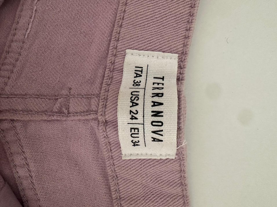 Pembe Düğmeli Midi Denim Şort - Görsel 5