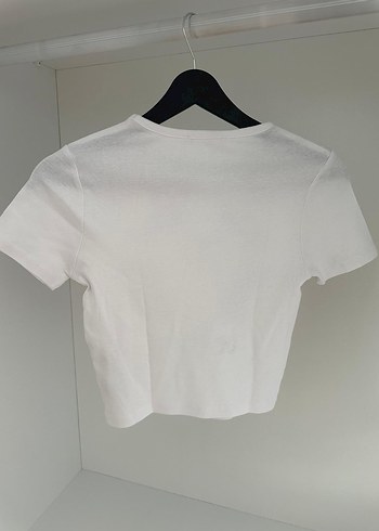 Baskılı Kısa Kollu Kadın Beyaz Tişört - Görsel 5