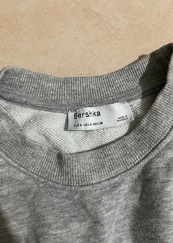 Gri Kısa Kollu Kadın Sweatshirt - Görsel 2