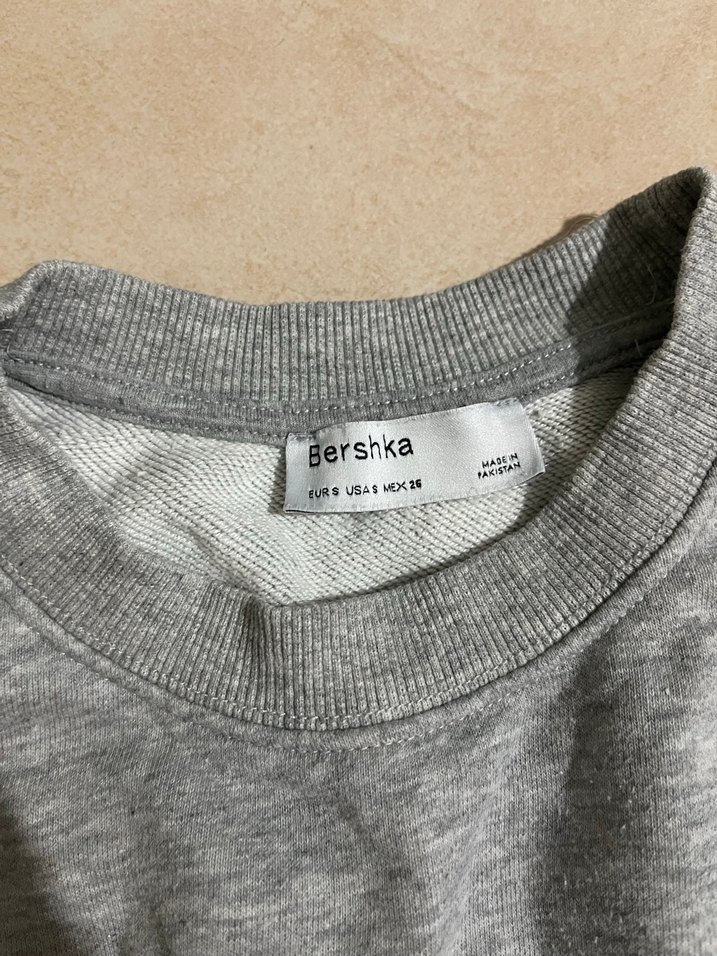 Gri Kısa Kollu Kadın Sweatshirt - Görsel 2