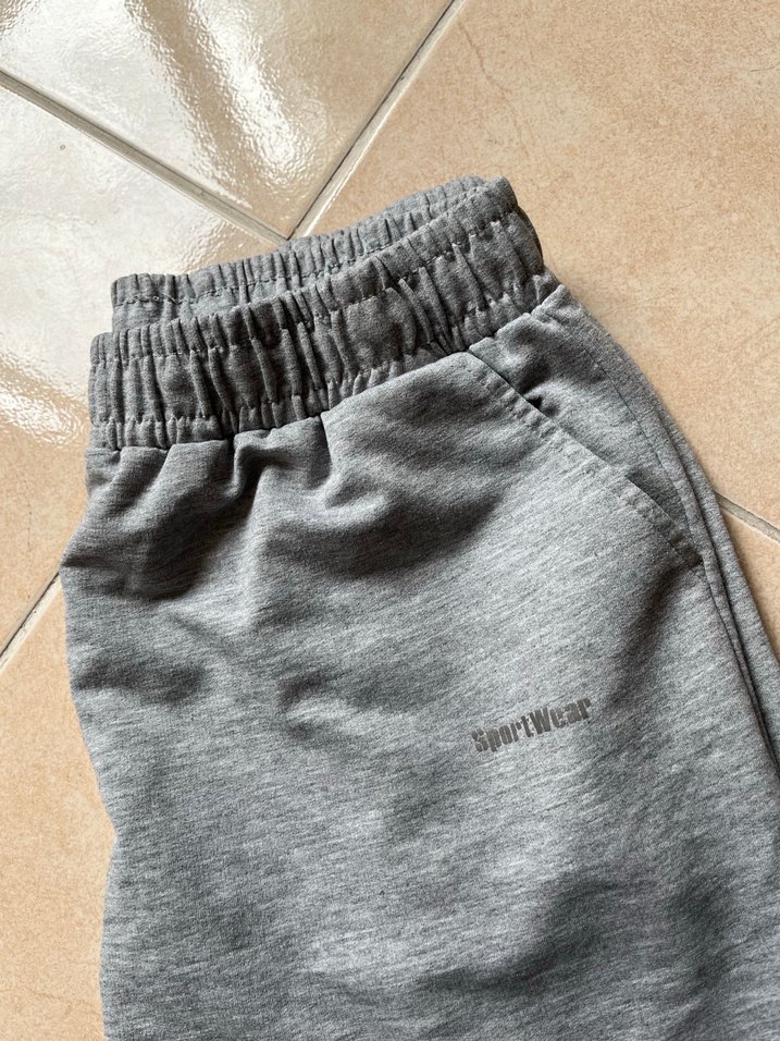 Gri Kadın Rahat Kesim Keten Eşofman Altı - Görsel 2