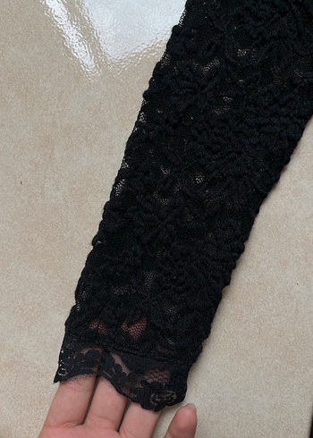 Dantelli Siyah Straplez Midi Gotik Elbise - Görsel 3