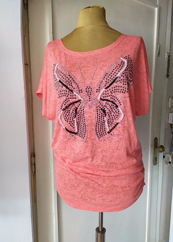 Pullu Pembe tişört - Görsel 3