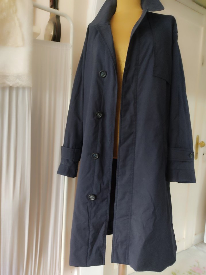 İGS MARKA Lacivert Düğmeli Uzun erkek Trençkot - Görsel 2