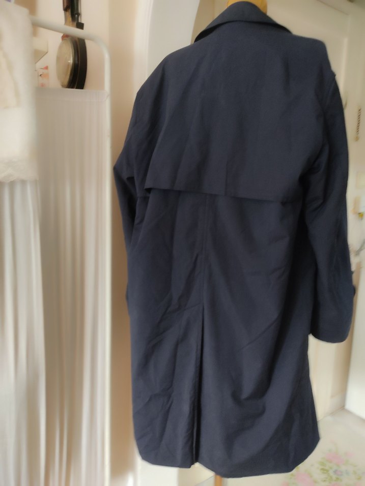 İGS MARKA Lacivert Düğmeli Uzun erkek Trençkot - Görsel 5