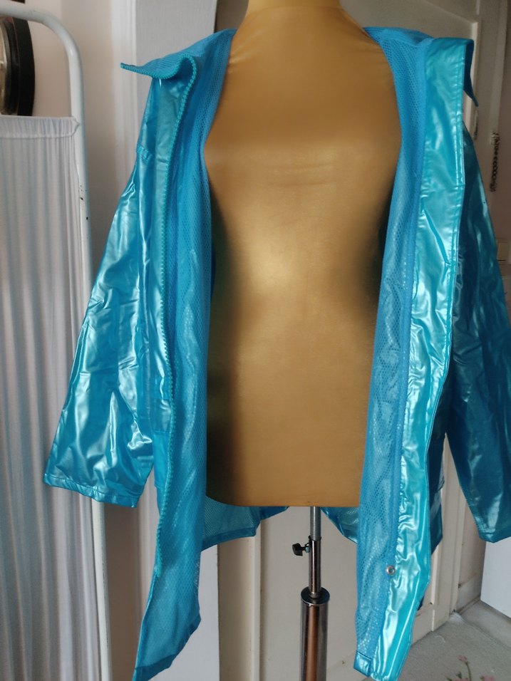 Parlak Mavi Fermuarlı Yağmurluk - Görsel 3