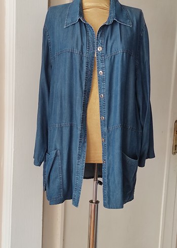 Zara Düğmeli Mavi Kadın Denim Ceket