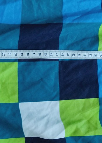 Erkek Mavi Kareli Bel Bağlamalı Mayo Şortu - Görsel 6