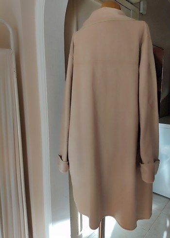 Bej Midi Süet Kadın Kaban - Görsel 5