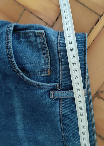 Mavi Rahat Kesim Midi Boy Kadın Kot Pantolon - Görsel 4