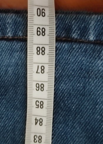 Mavi Rahat Kesim Midi Boy Kadın Kot Pantolon - Görsel 6