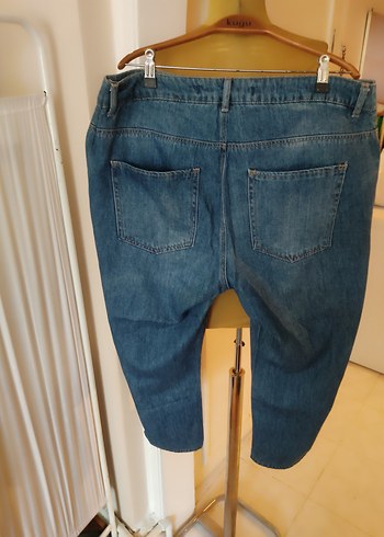 Mavi Rahat Kesim Midi Boy Kadın Kot Pantolon - Görsel 3