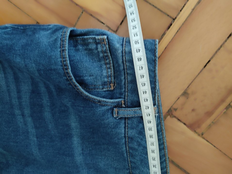Mavi Rahat Kesim Midi Boy Kadın Kot Pantolon - Görsel 4