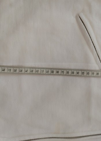 Fermuarlı Beyaz Kolsuz Midi Yelek - Görsel 8