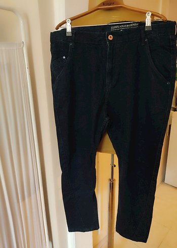 Erkek Siyah Bol Kesim Denim Pantolon - Görsel 2