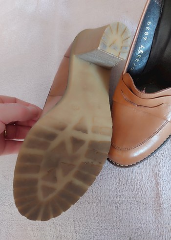taba rengi Kadın Dolgu Topuk Ofis Ayakkabısı - Görsel 9