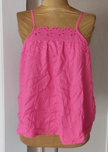 Pembe Dantelli Askılı Bluz