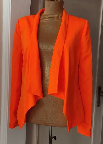 Polo Garage Turuncu Kadın Midi Drapeli Blazer