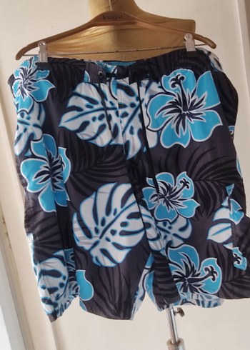 Erkek Mavi Desenli Mini Plaj Şortu - Görsel 4