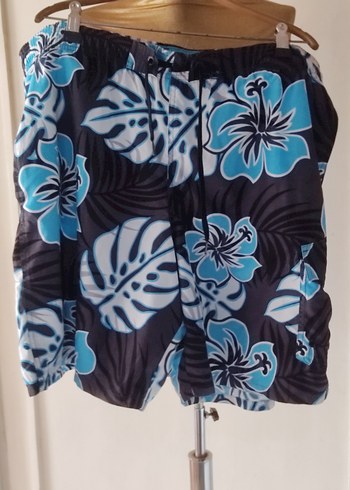 Erkek Mavi Desenli Mini Plaj Şortu - Görsel 3