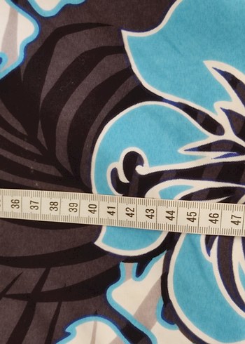 Erkek Mavi Desenli Mini Plaj Şortu - Görsel 10