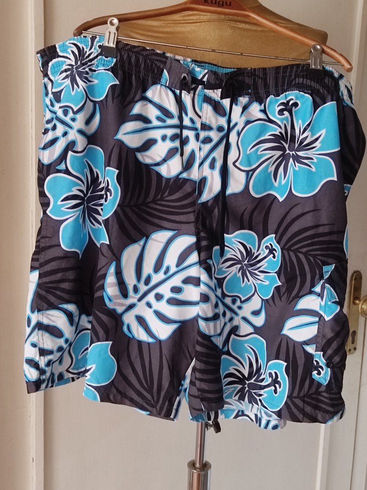 Erkek Mavi Desenli Mini Plaj Şortu - Görsel 2