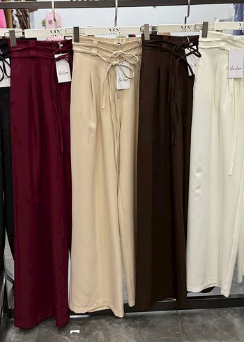 Kuşaklı Bol Kesim Kadın Pantolon