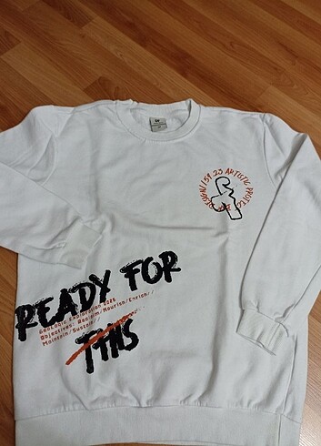 15-16 Yaş Beden beyaz Renk Sweatshirt