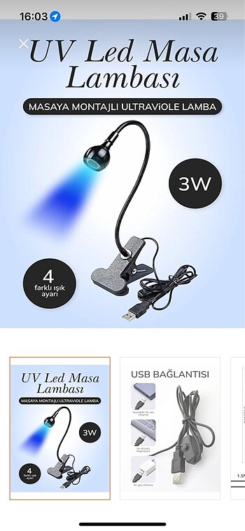 Uv led masa lambası