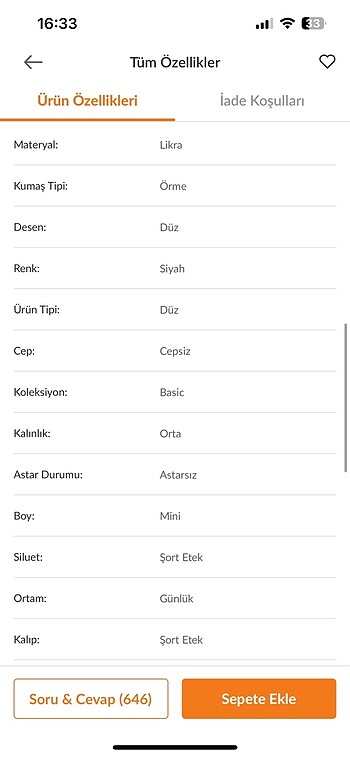 xs Beden siyah Renk Kadın Etek