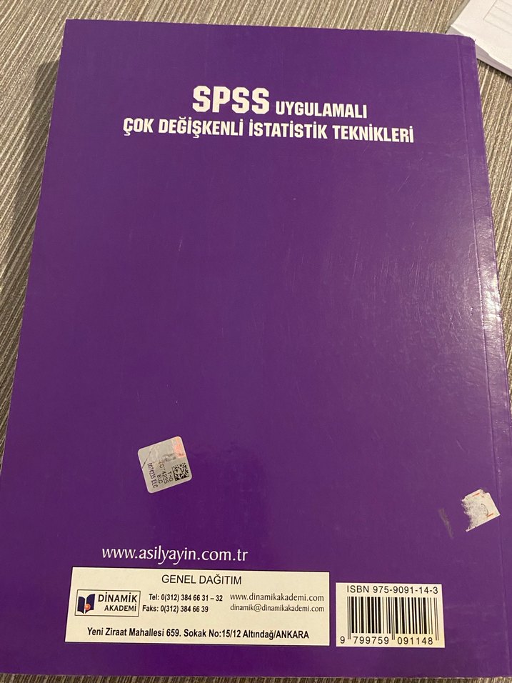 SPSS Uygulamalı Çok Değişkenli İstatistik Teknikleri Kitabı - Görsel 2