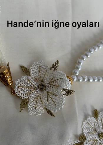 Dantel İşlemeli Beyaz Kadın Triko Eşarp - Görsel 6