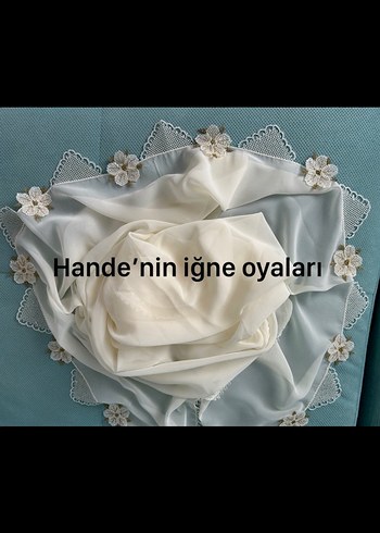 Dantel İşlemeli Beyaz Kadın Triko Eşarp - Görsel 7