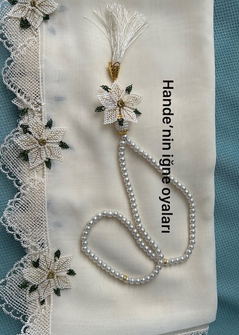 Dantel İşlemeli Beyaz Kadın Şal - Görsel 3