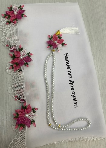 Pembe Dantel İşlemeli Bohem Kadın Şal - Görsel 4