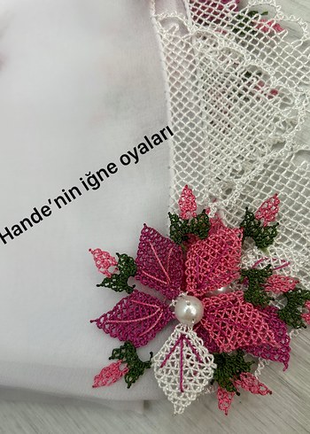 Pembe Dantel İşlemeli Bohem Kadın Şal - Görsel 2