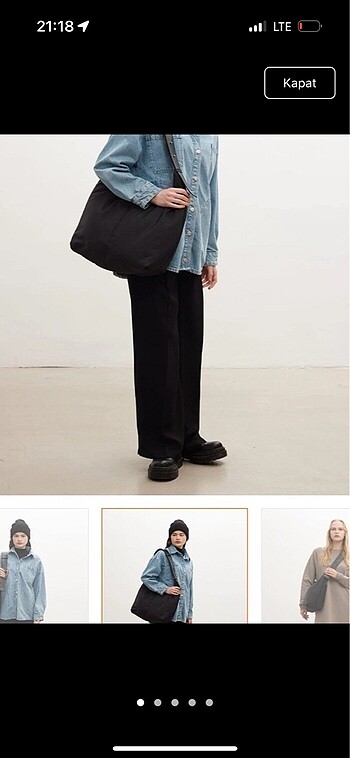 Beden siyah Renk MANUKA TOTE BAG CAPRAZ CANTA