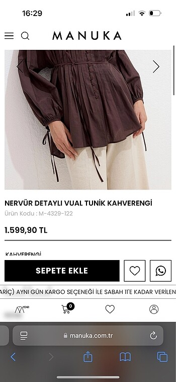 m Beden kahverengi Renk SATILDI Manuka Gömlek