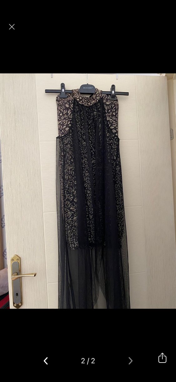 Drapeli Kahverengi Yılan Desenli straplez elbise - Görsel 2