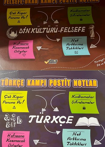  TYT Kampı Postit Notları Seti