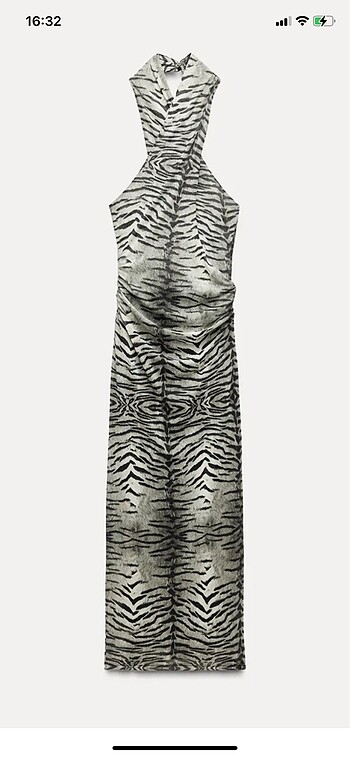 s Beden Zara zebra desenli elbise