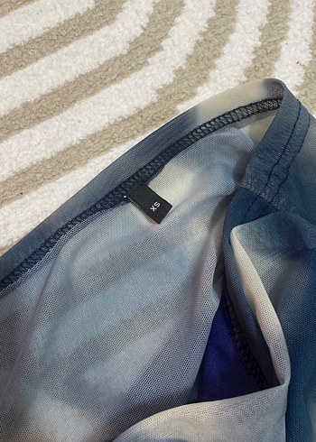 Gri Bağlama Desenli Uzun Kollu Bluz - Görsel 2