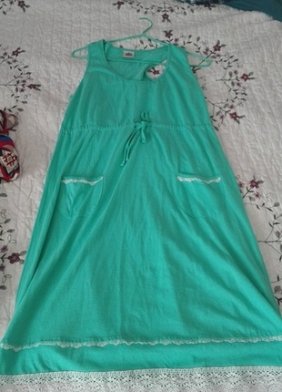 xl Beden turkuaz Renk yeşil elbise