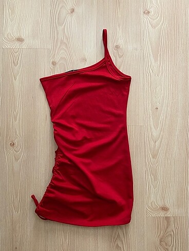Kırmızı yarım kol elbise