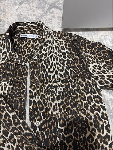 40 Beden Koton leopar ceket