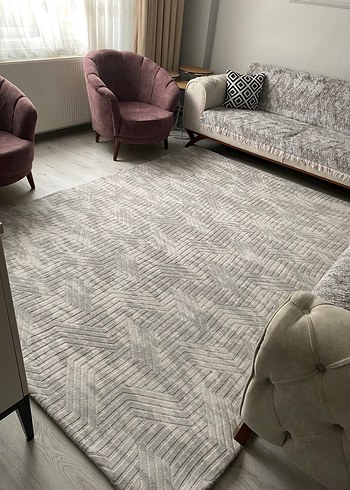 Modern Klasik Gri Halı örtüsü